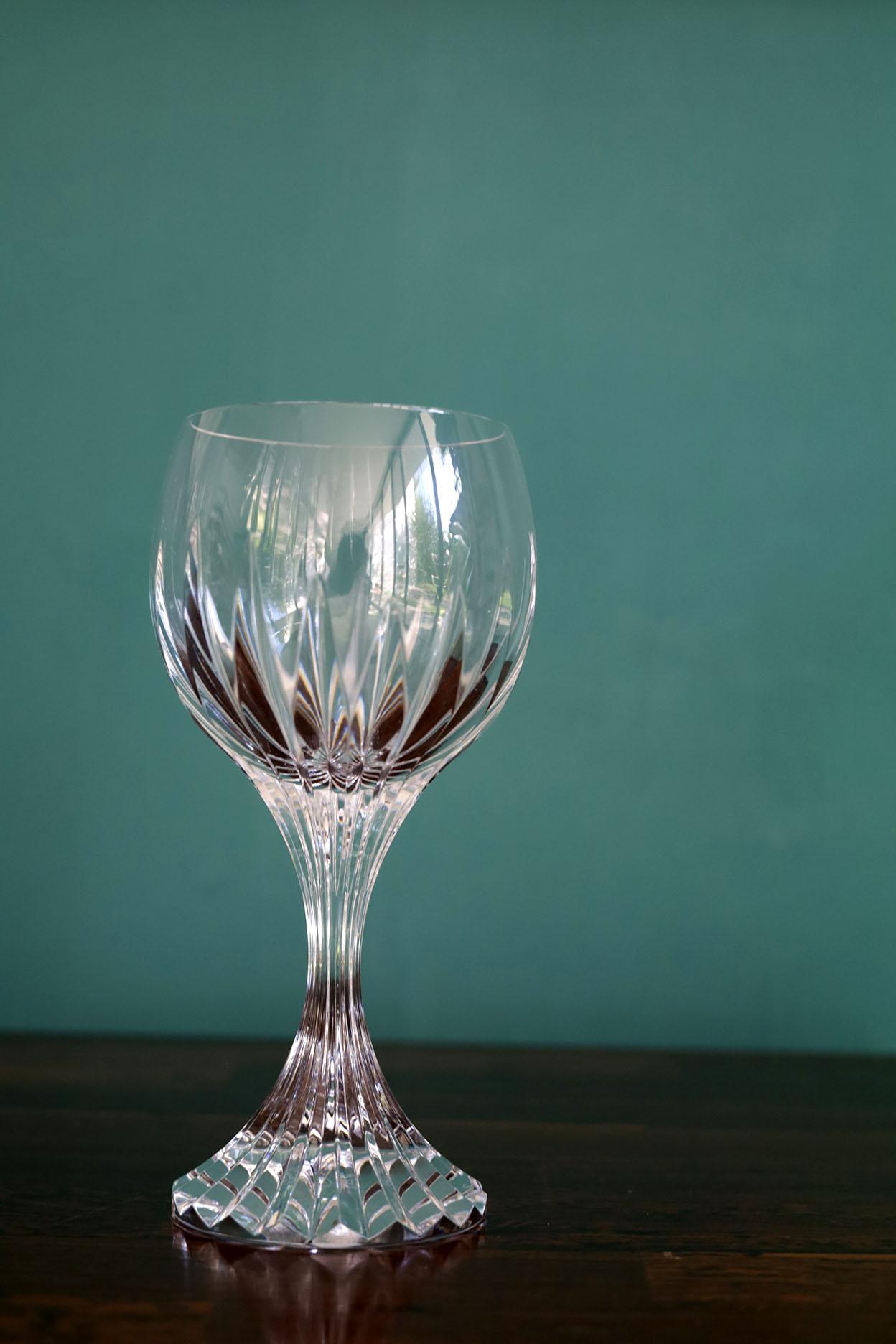Mid-Century Modern Ensemble de 6 verres à vin blancs en cristal « Massena » de Baccarat en vente