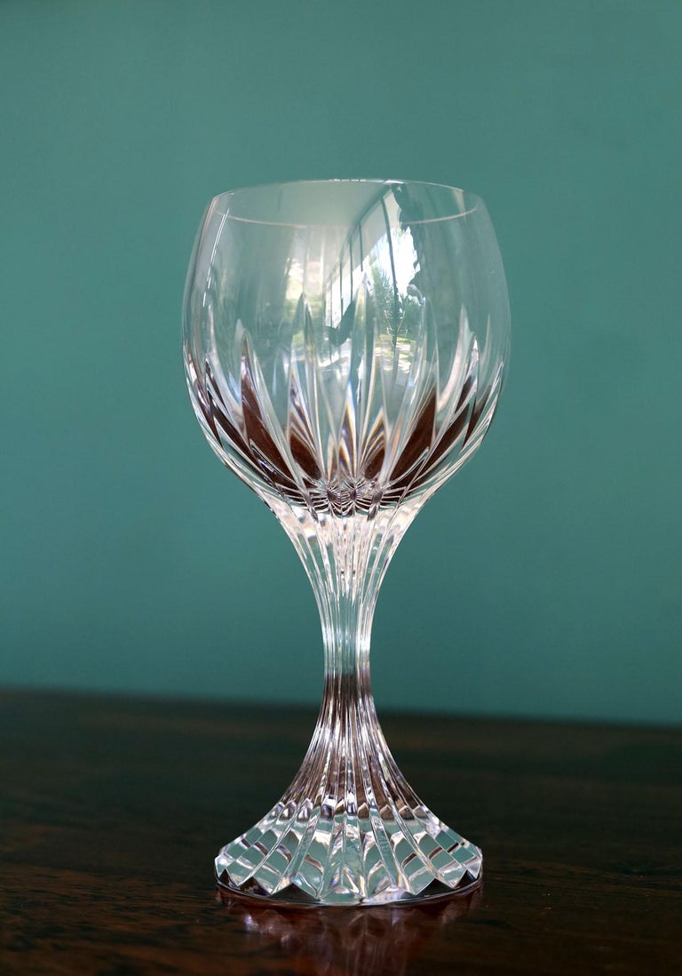 Baccarat "Massena" Set of 6 Crystal White Wine Glasses For Sale at 1stDibs