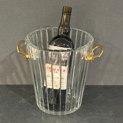 Baccarat Maxime Crystal Wine Champagne Cooler with Brass Handles