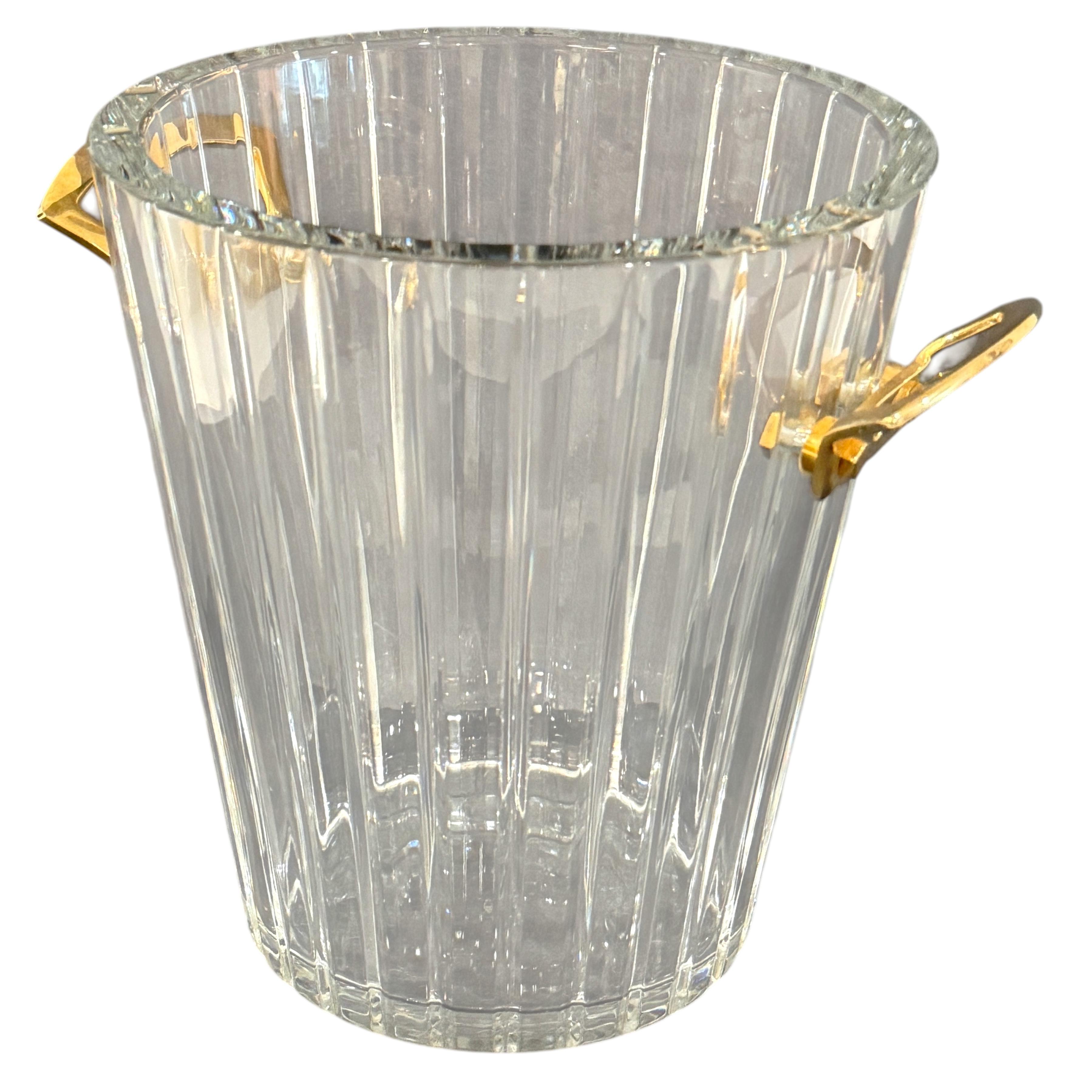 Baccarat - Glacière à vin et à champagne en cristal Maxime avec poignées en laiton
