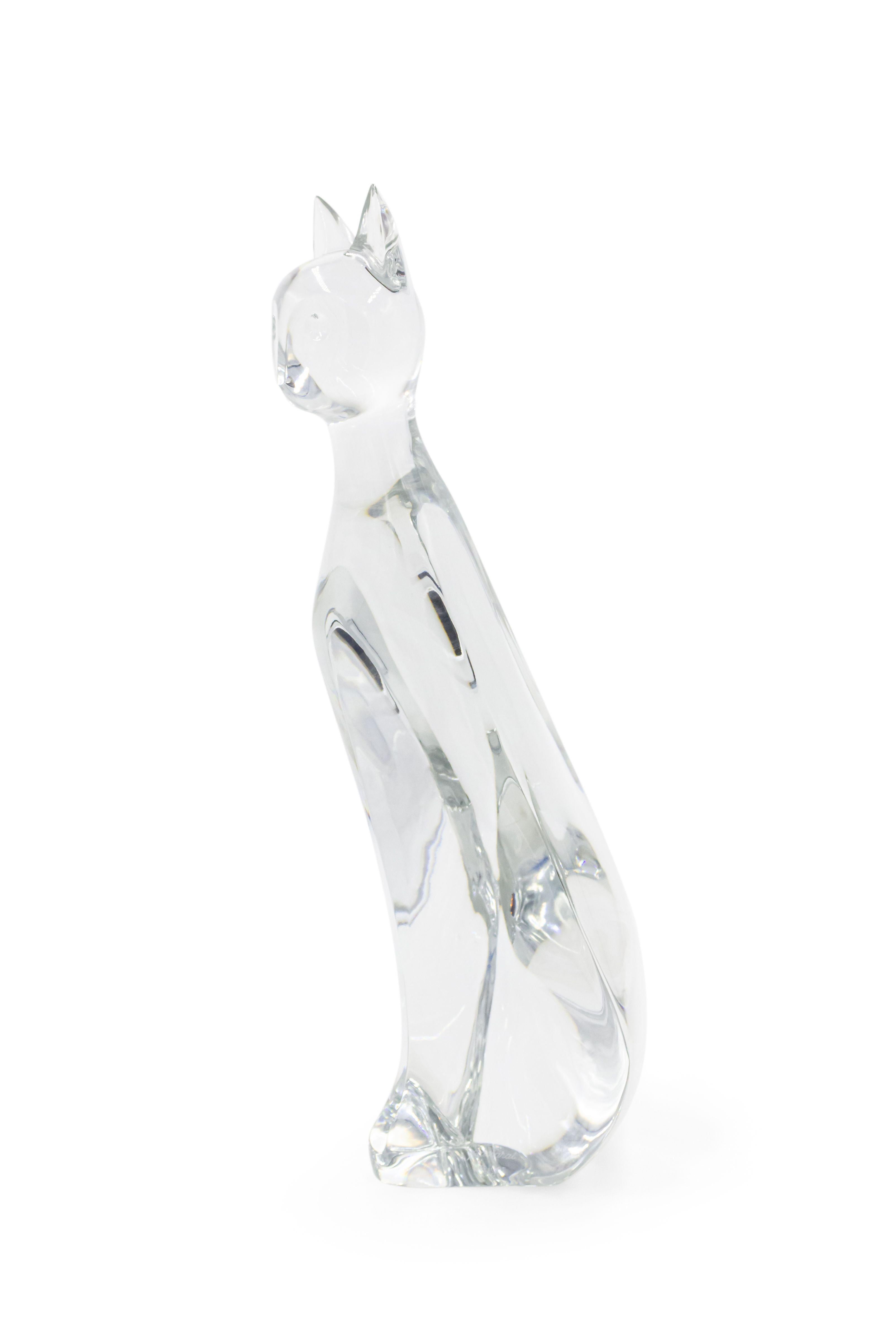 Baccarat Mid-Century Crystal Cat 1