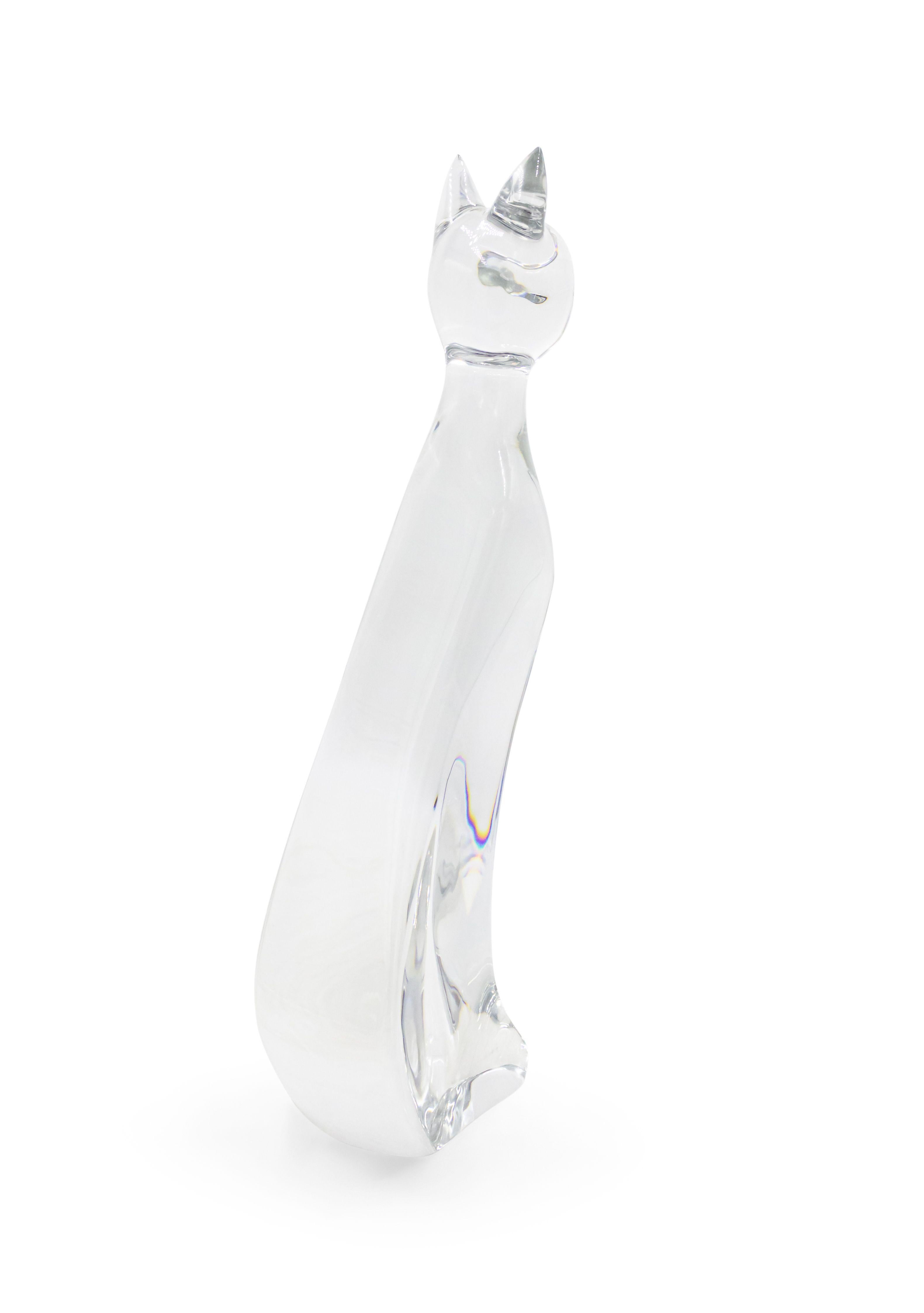 French Baccarat Mid-Century Crystal Cat