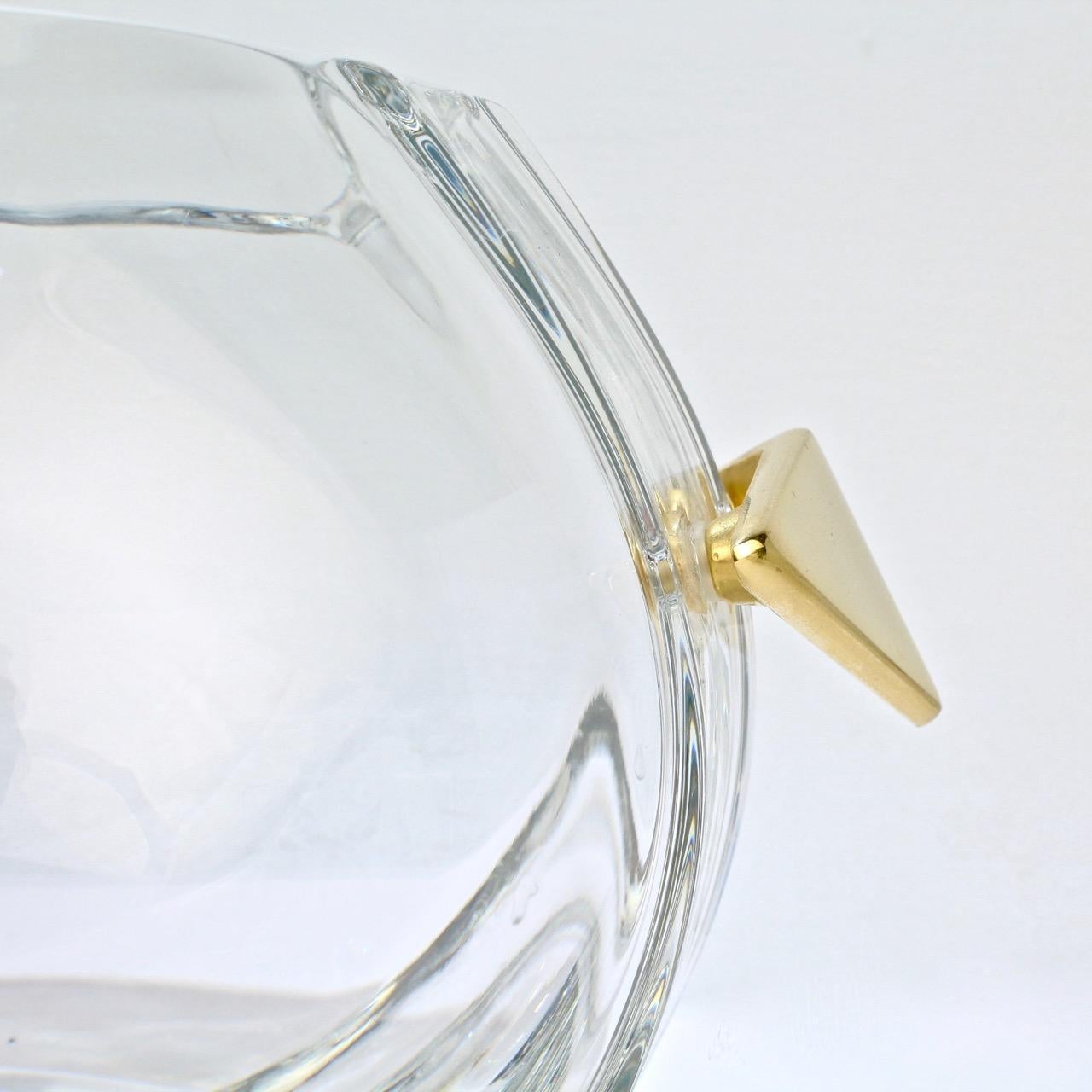 Baccarat Modernist Crystal and Gilt Bronze Handled Ice Bucket 4