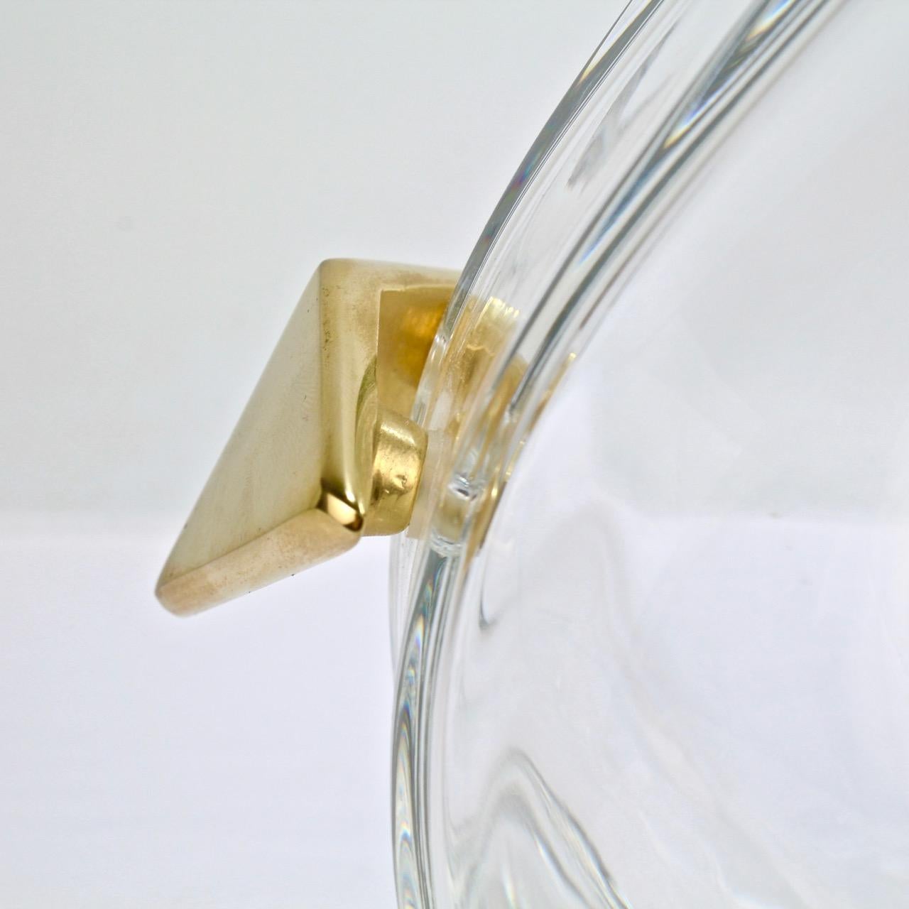 Baccarat Modernist Crystal and Gilt Bronze Handled Ice Bucket 1