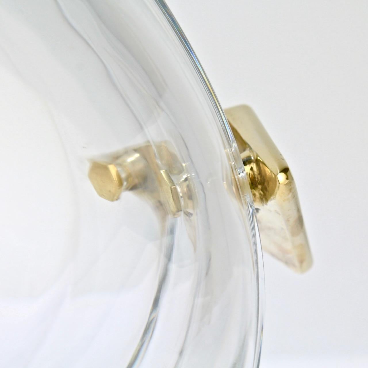 Baccarat Modernist Crystal and Gilt Bronze Handled Ice Bucket 3