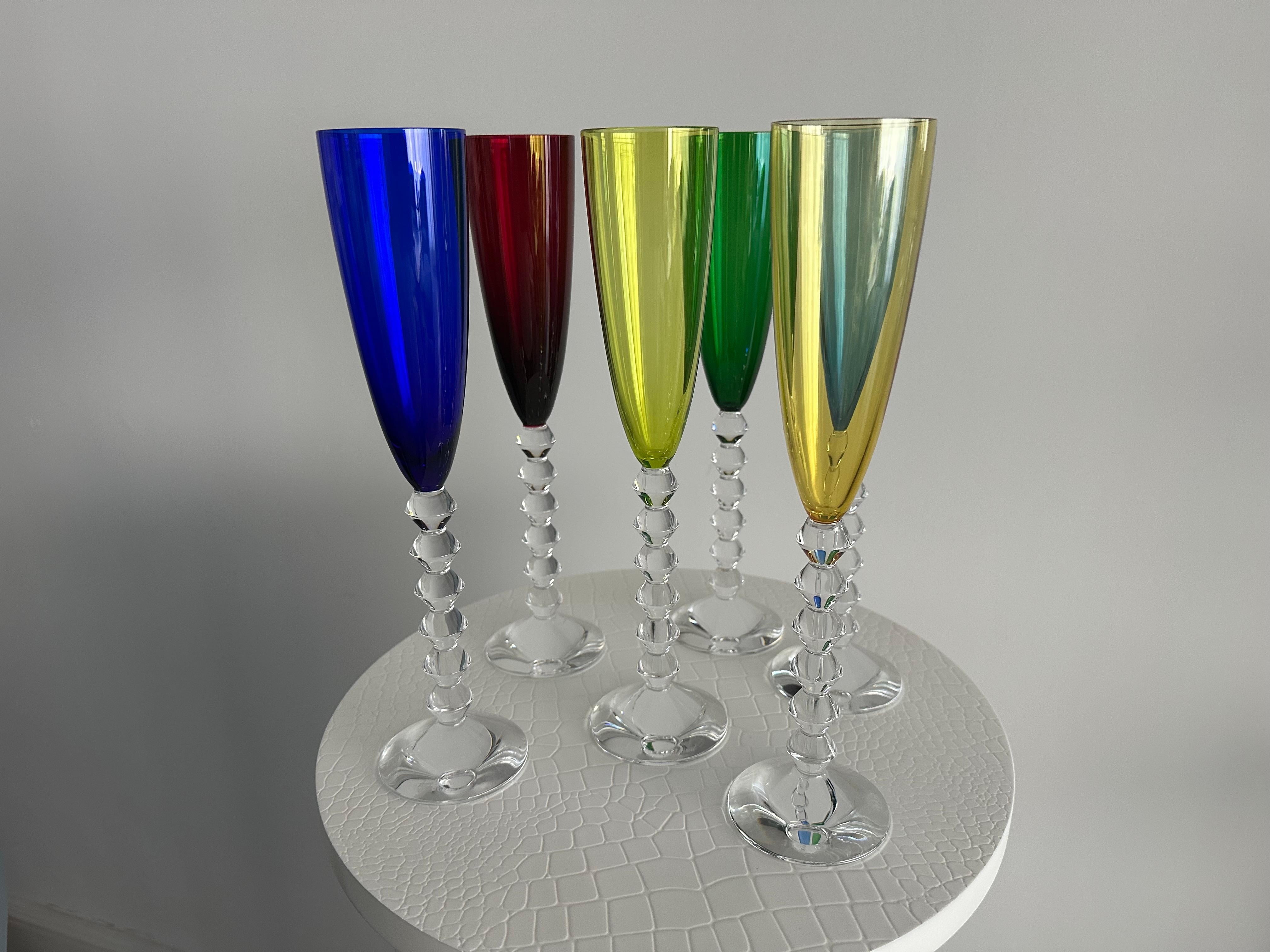 Baccarat Multi-Color Wine Glasses, Set of 6 items in Stock For Sale 5