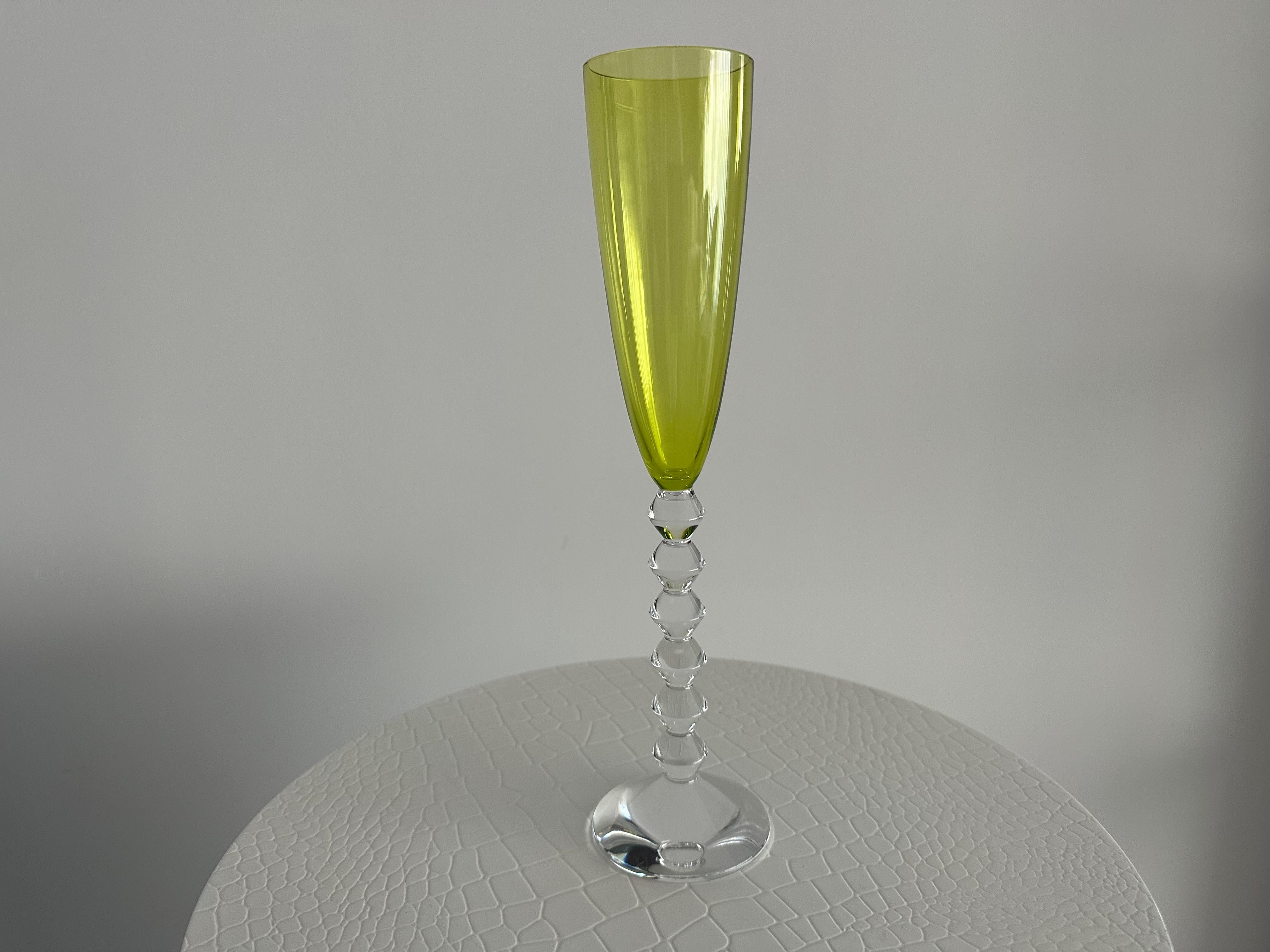 Crystal Baccarat Multi-Color Wine Glasses, Set of 6 items in Stock For Sale