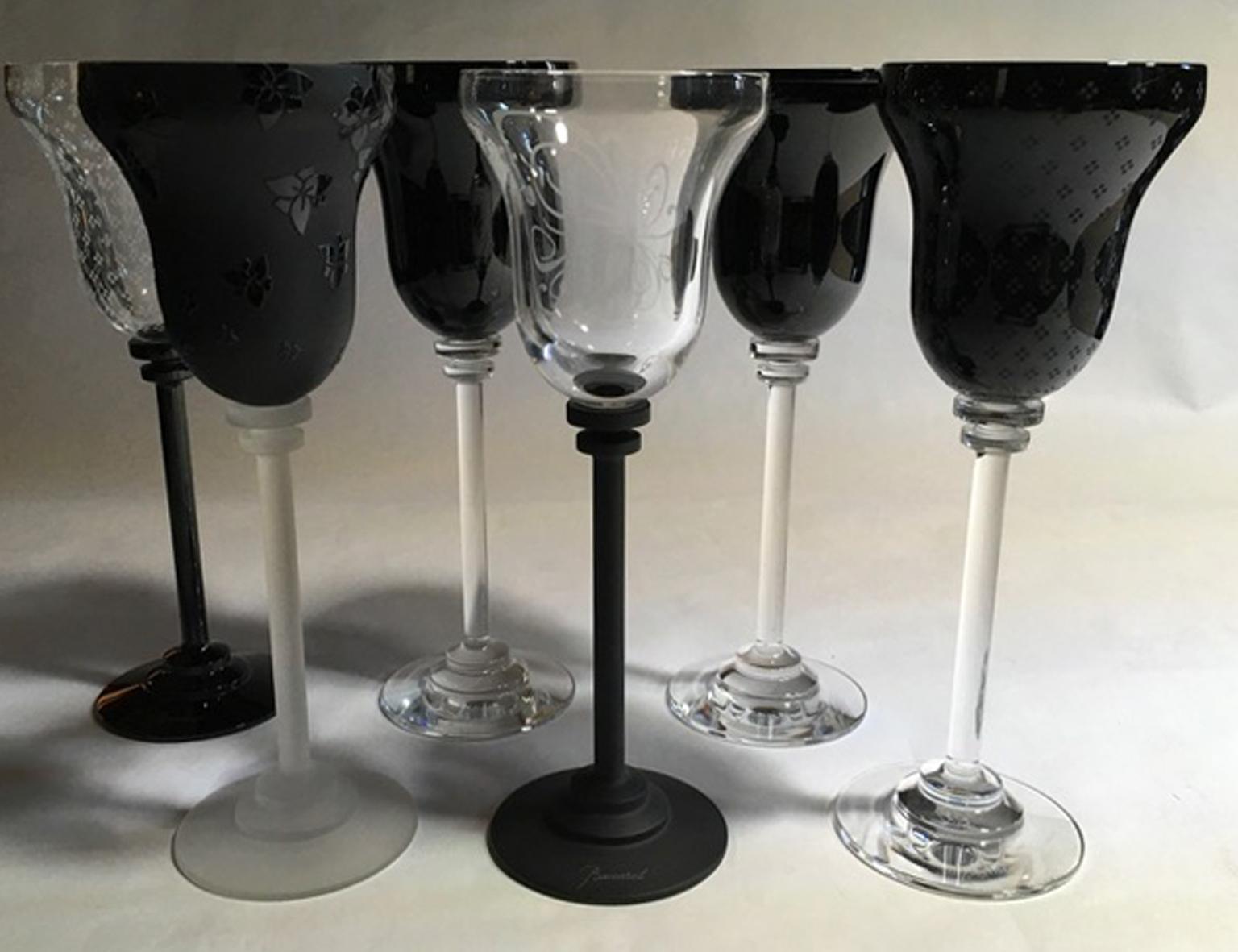 Modern Baccarat Numbered Edition Set of Six Engraved Glasses France, 21st Century