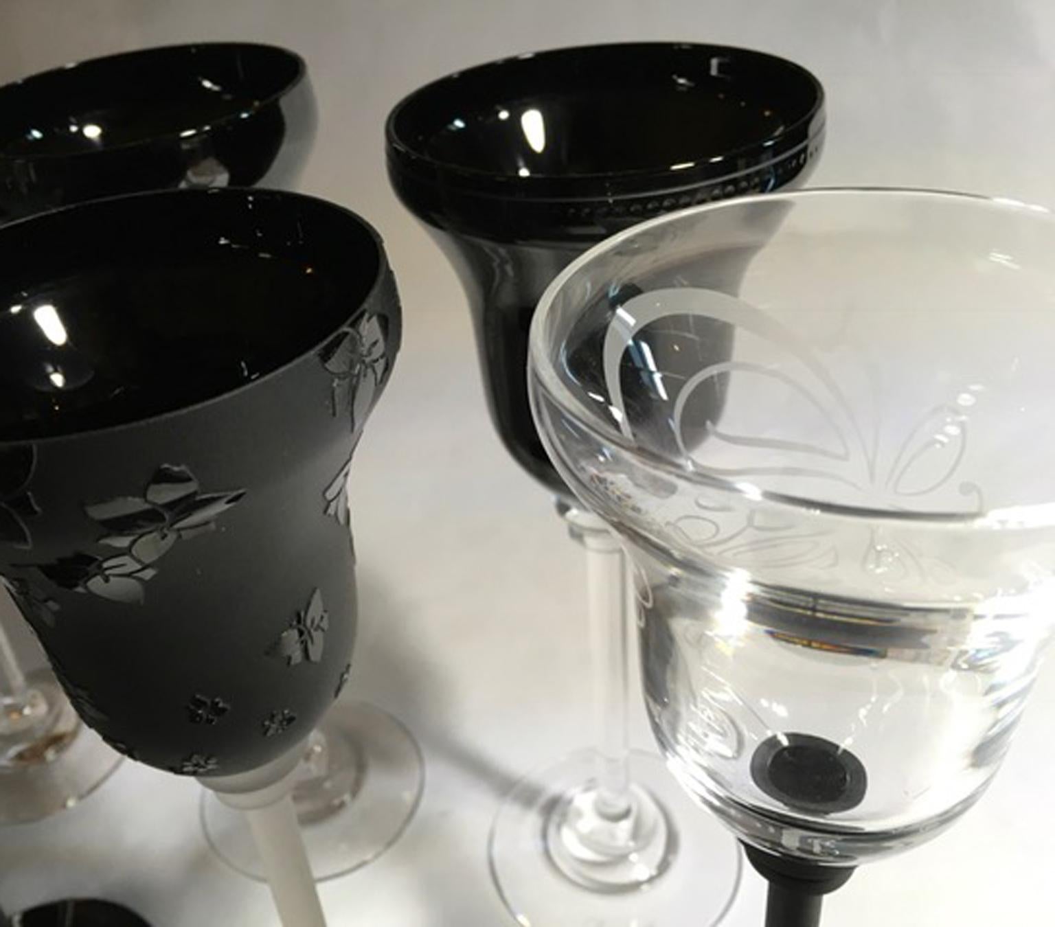 Baccarat Numbered Edition Set of Six Engraved Glasses France, 21st Century In Excellent Condition In Brescia, IT