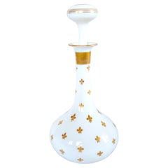 Antique Baccarat opaline wine bottle - Napoleon III period circa 1860