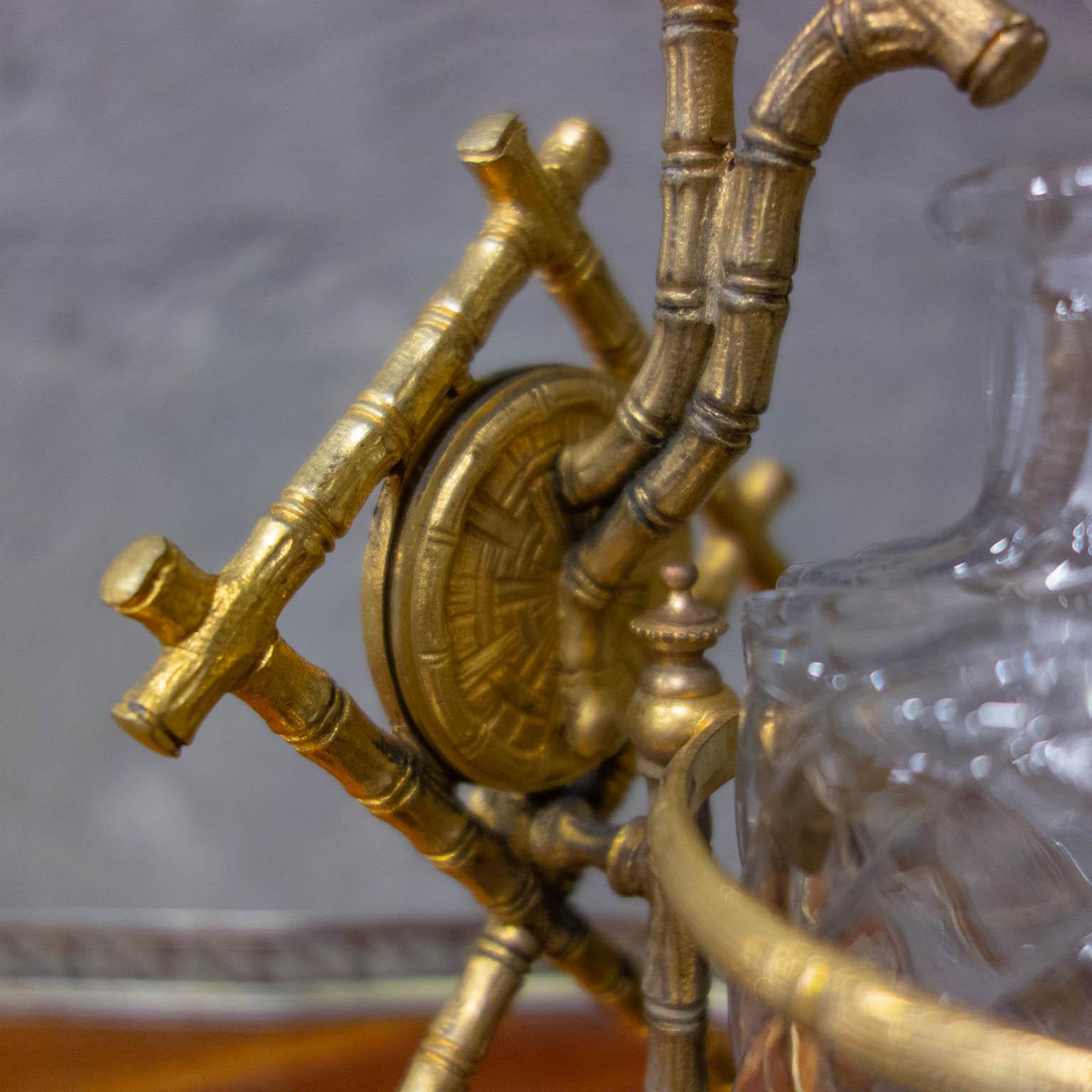 Baccarat “Open Tantalus” Oriental Crystal Carafe Set, Paris, 1870 In Good Condition For Sale In Nijmegen, Gelderland