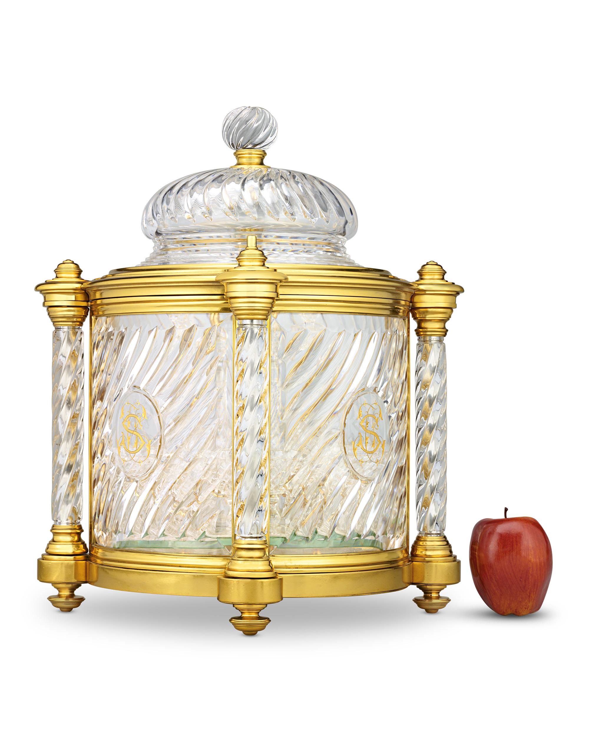 Baccarat Ormolu And Cut Glass Liqueur Casket In Excellent Condition For Sale In New Orleans, LA