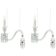 Paire de plafonniers en cristal clair de Baccarat par Arik Levy Design