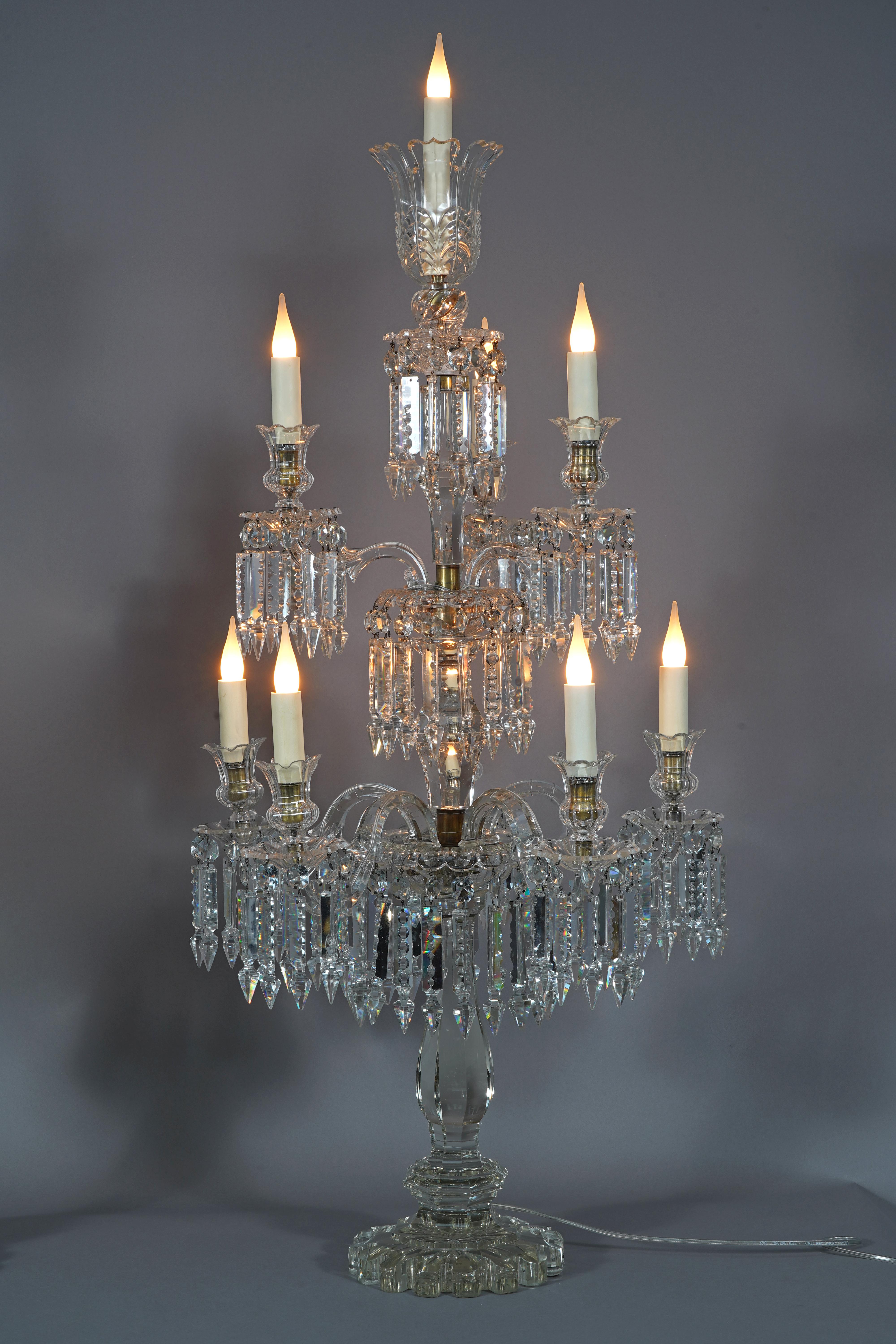 Baccarat, Pair of Crystal Candelabras, France, circa 1890 In Good Condition For Sale In PARIS, FR