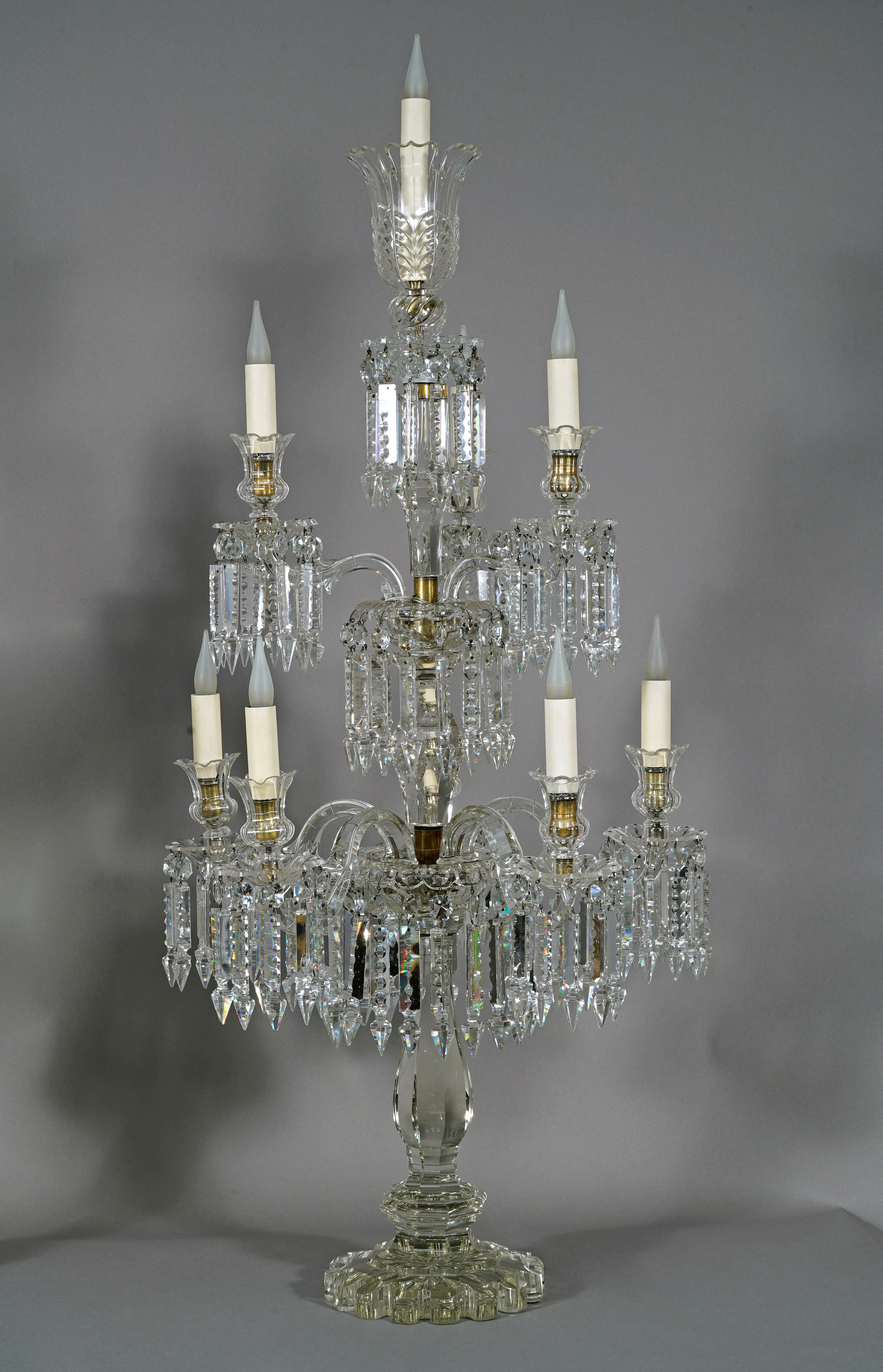 Baccarat, Pair of Crystal Candelabras, France, circa 1870 In Good Condition For Sale In PARIS, FR