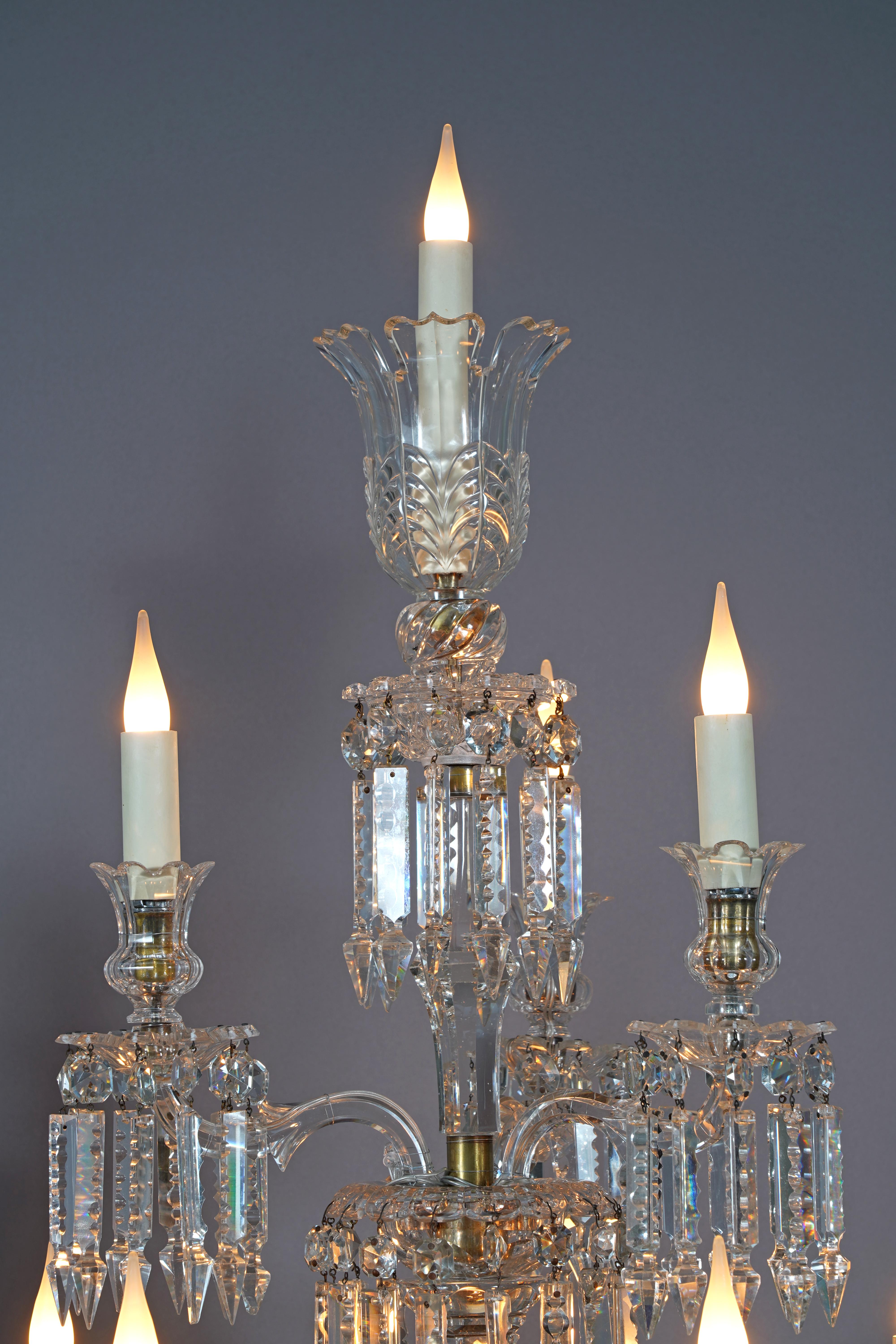 Mid-19th Century Baccarat, Pair of Crystal Candelabras, France, circa 1890 For Sale