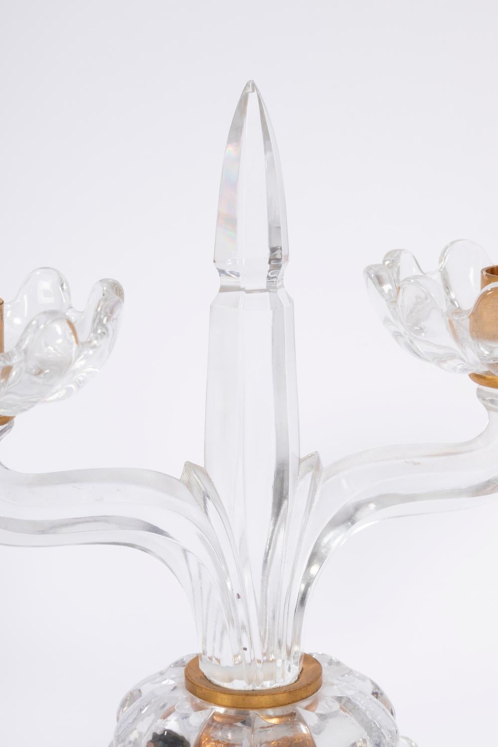 Baccarat, Pair of Crystal Candlesticks, 1950s In Good Condition In Saint-Ouen, FR