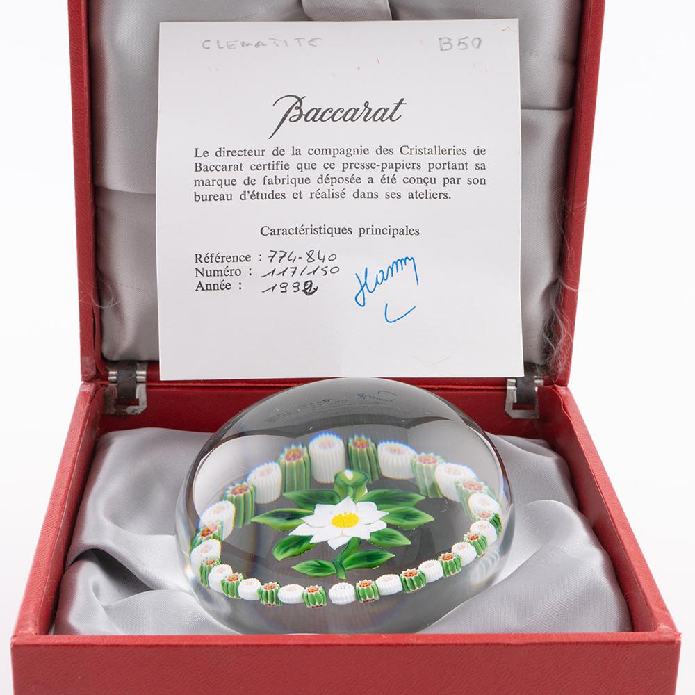 Baccarat Briefbeschwerer Double Clematis Millefiori 1992 (Glaskunst) im Angebot