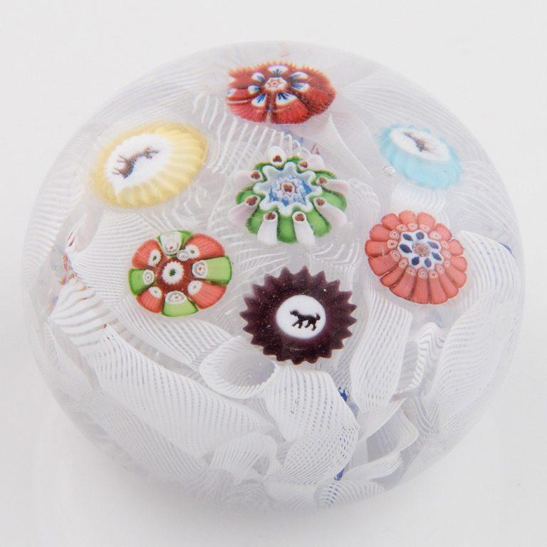 Baccarat Briefbeschwerer Millefiori und Gridels Miniature c1850 (Französisch) im Angebot