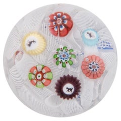 Pisapapeles Baccarat Miniatura Millefiori y Rejillas c1850