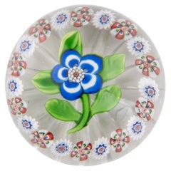 Antique Baccarat Paperweight Primrose And Millefiori c1850