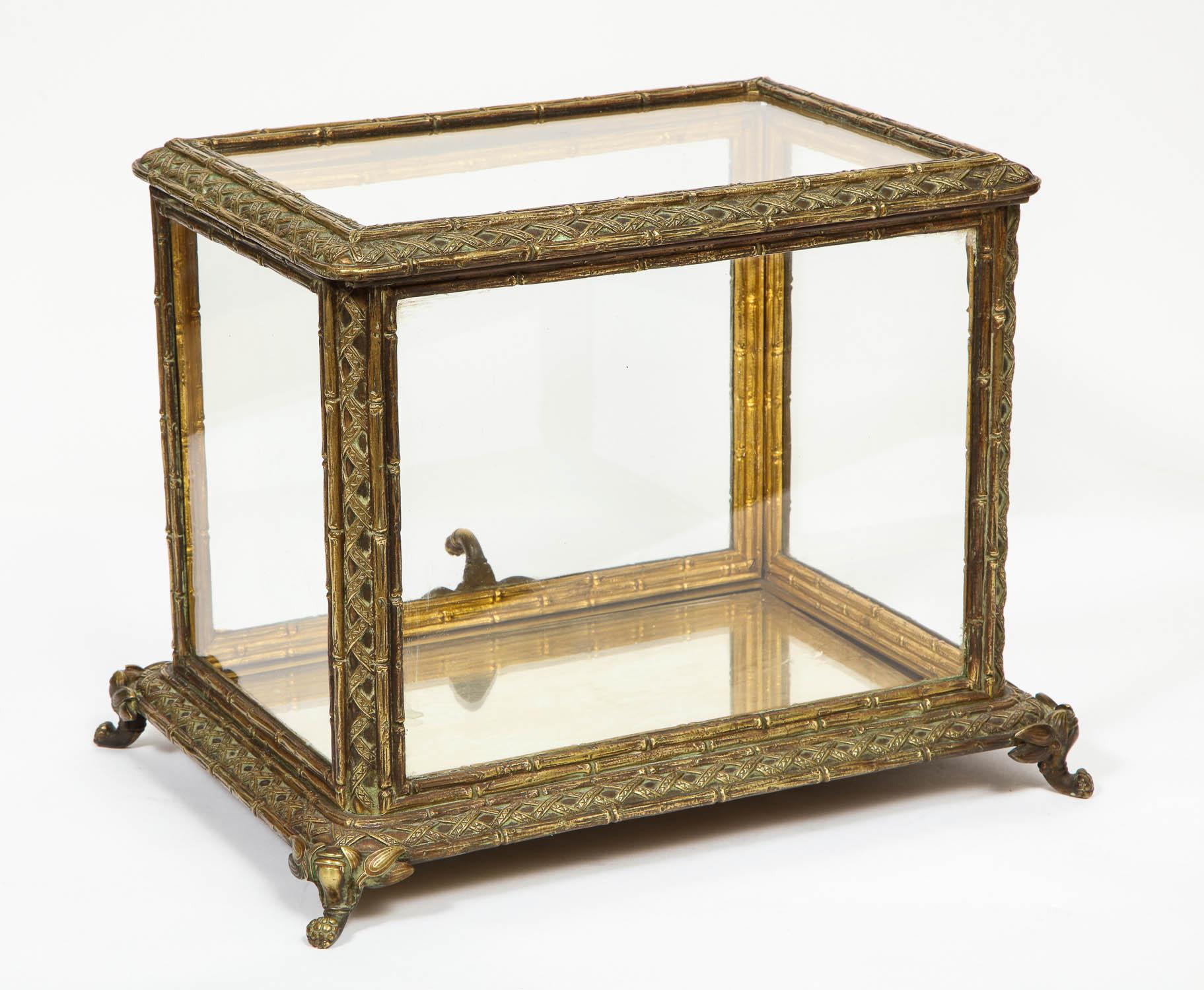 Baccarat Paris, a French Bronze and Glass Table Vitrine Box Cabinet, circa 1880 6