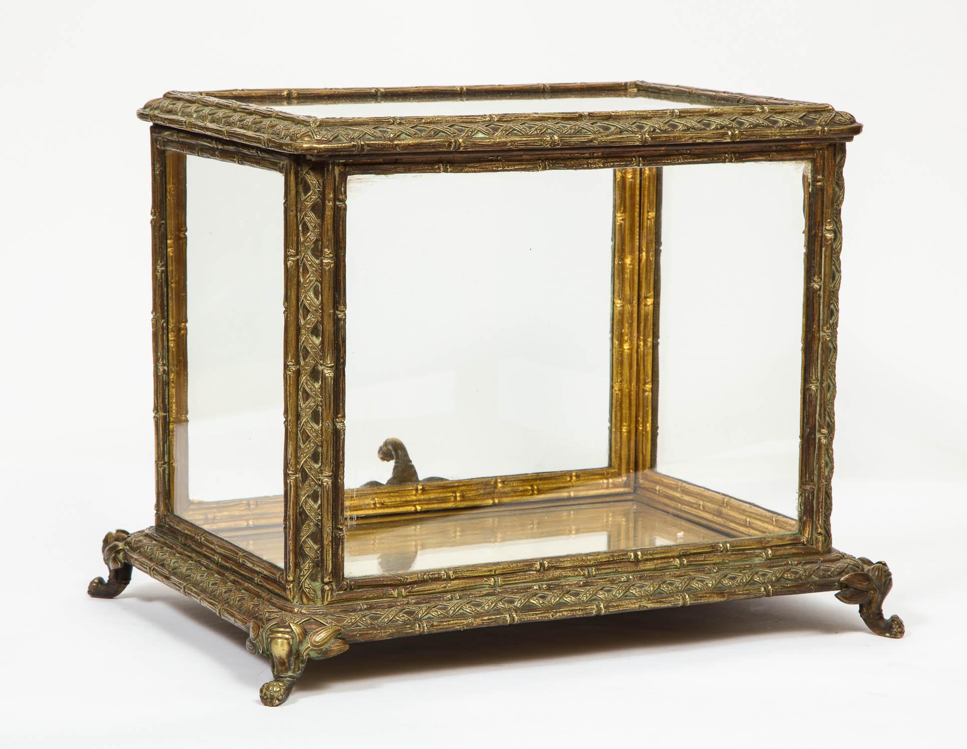 Baccarat Paris, a French Bronze and Glass Table Vitrine Box Cabinet, circa 1880 7