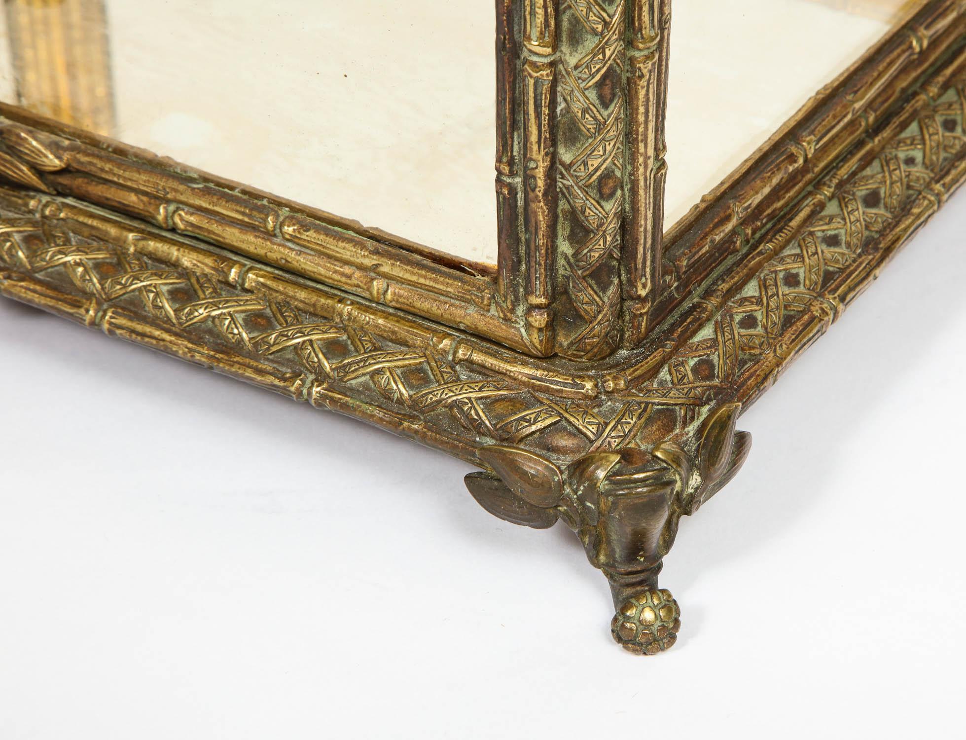 19th Century Baccarat Paris, a French Bronze and Glass Table Vitrine Box Cabinet, circa 1880