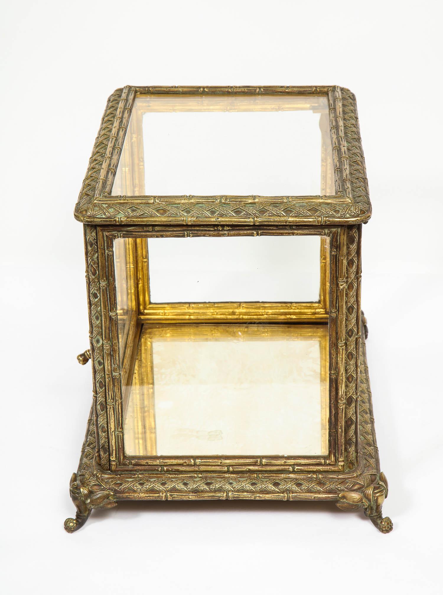 Baccarat Paris, a French Bronze and Glass Table Vitrine Box Cabinet, circa 1880 3