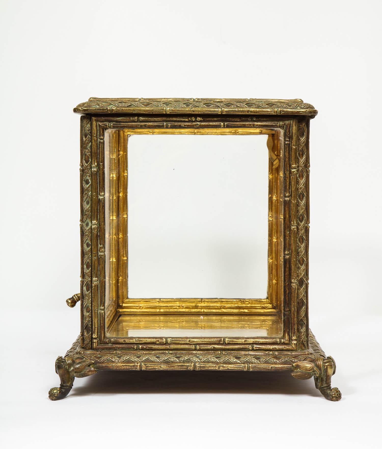 Baccarat Paris, a French Bronze and Glass Table Vitrine Box Cabinet, circa 1880 4
