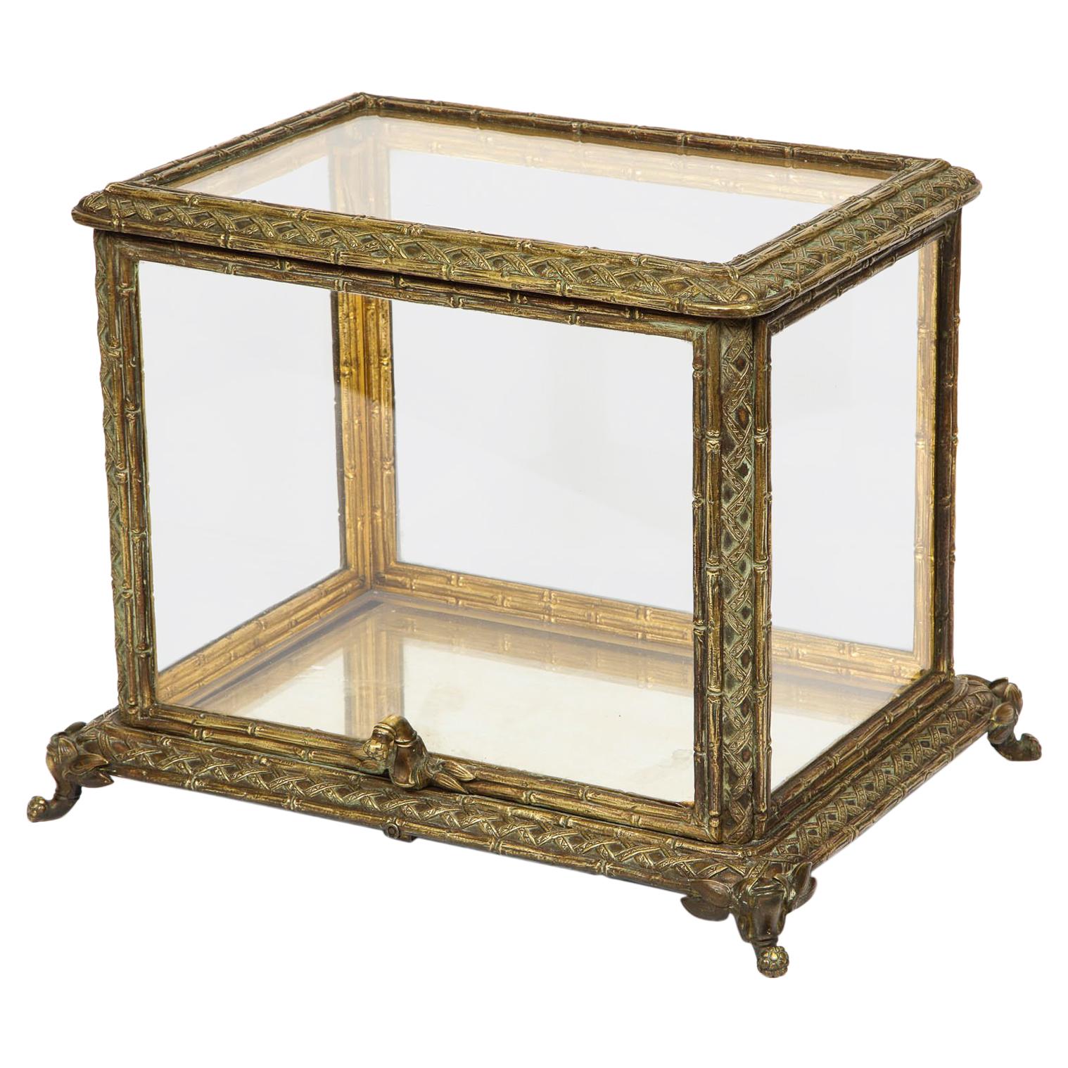 Baccarat Paris, a French Bronze and Glass Table Vitrine Box Cabinet, circa 1880