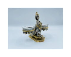 Baccarat Paris, French Bronze and Crystal Salt Cellar, 19th Century