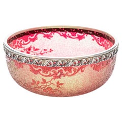 Bol Bright Crimson gravé à l'acide de Baccarat, 1900, France