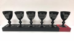 Baccarat Philippe Stark Harcourt Dark Side Bicchieri da vino in cristallo nero firmati