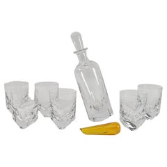 Vintage Baccarat Projection Decanter with 6 Glasses by Thomas Bastide