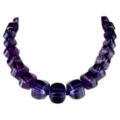 Baccarat, Collana "Scheherazade" in cristallo viola e argento 925, Francia anni 2000