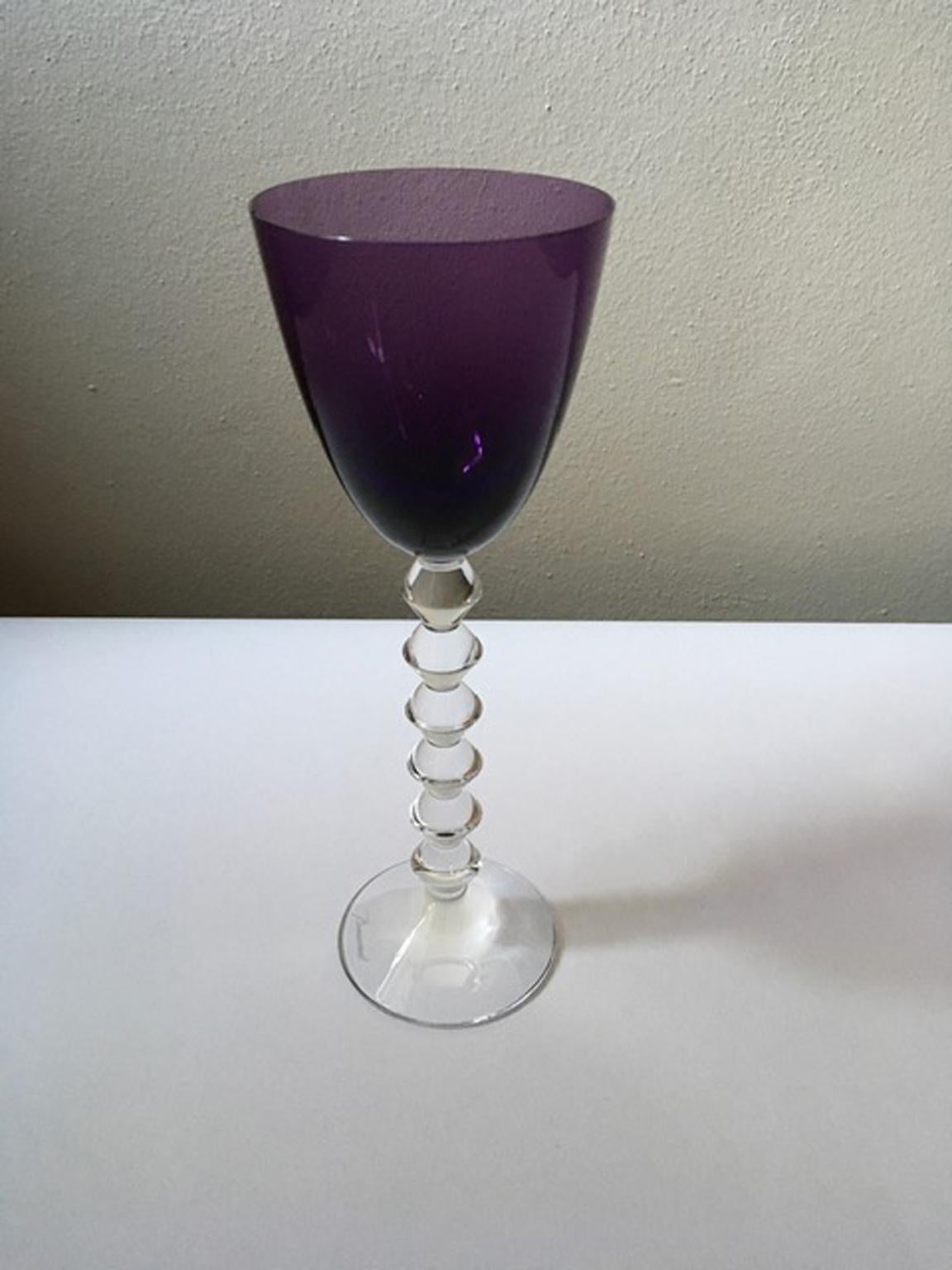 Baccarat Purple Crystal Goblet, France 7