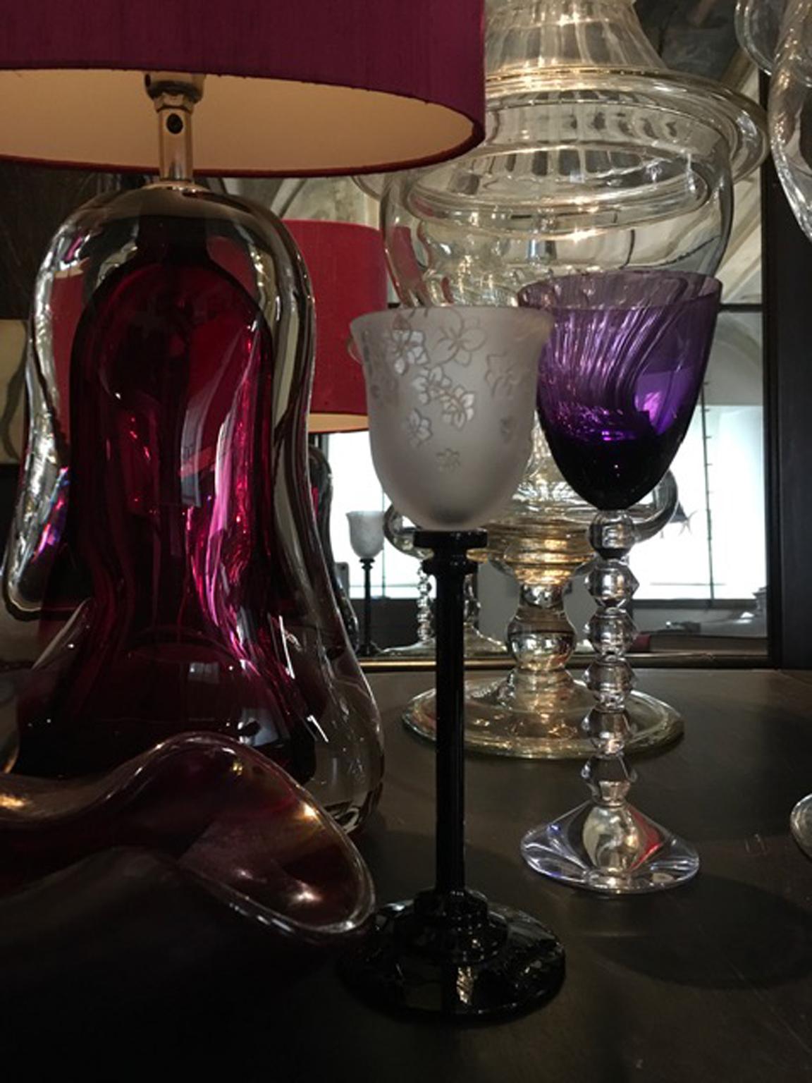 Modern Baccarat Purple Crystal Goblet, France