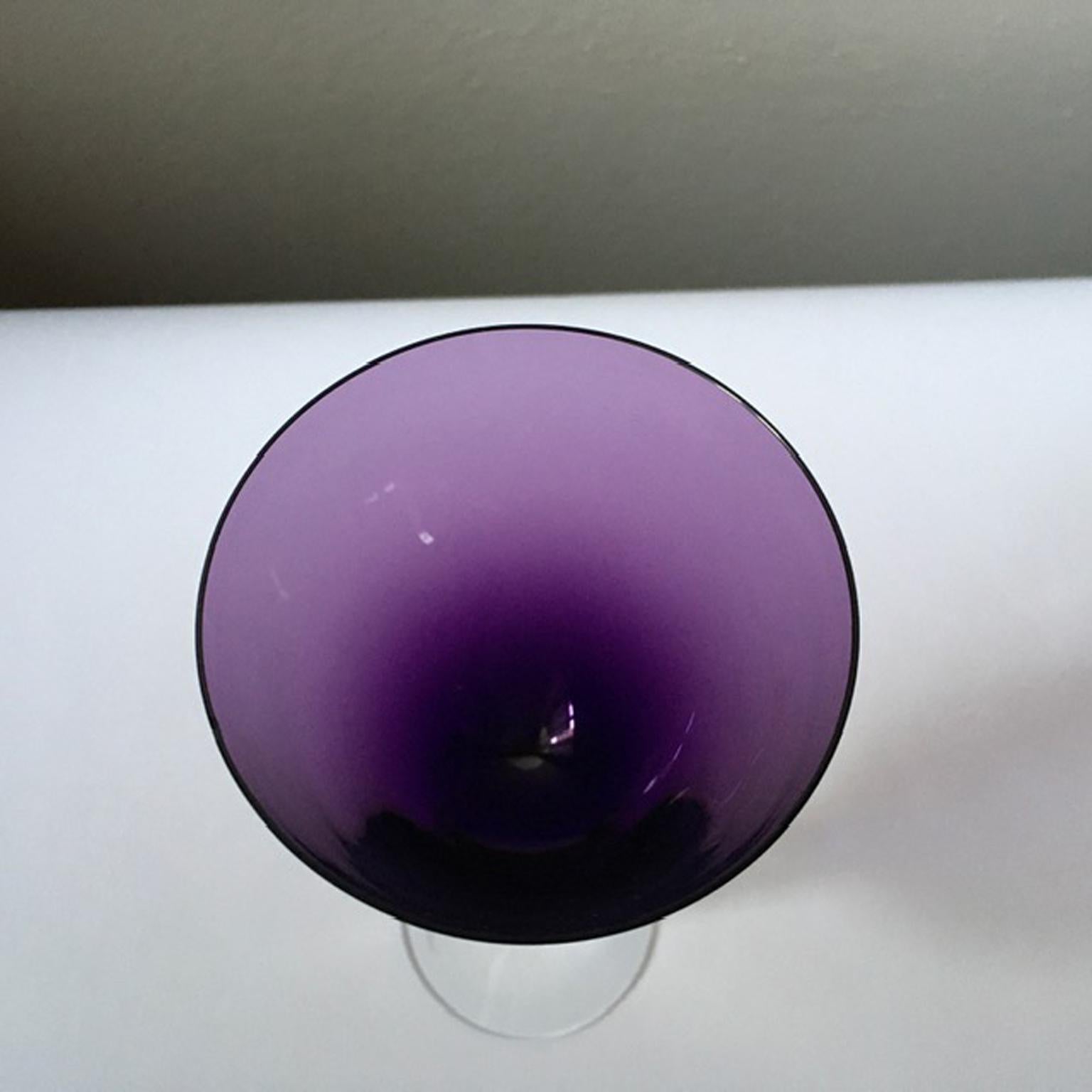 Baccarat Purple Crystal Goblet, France 2