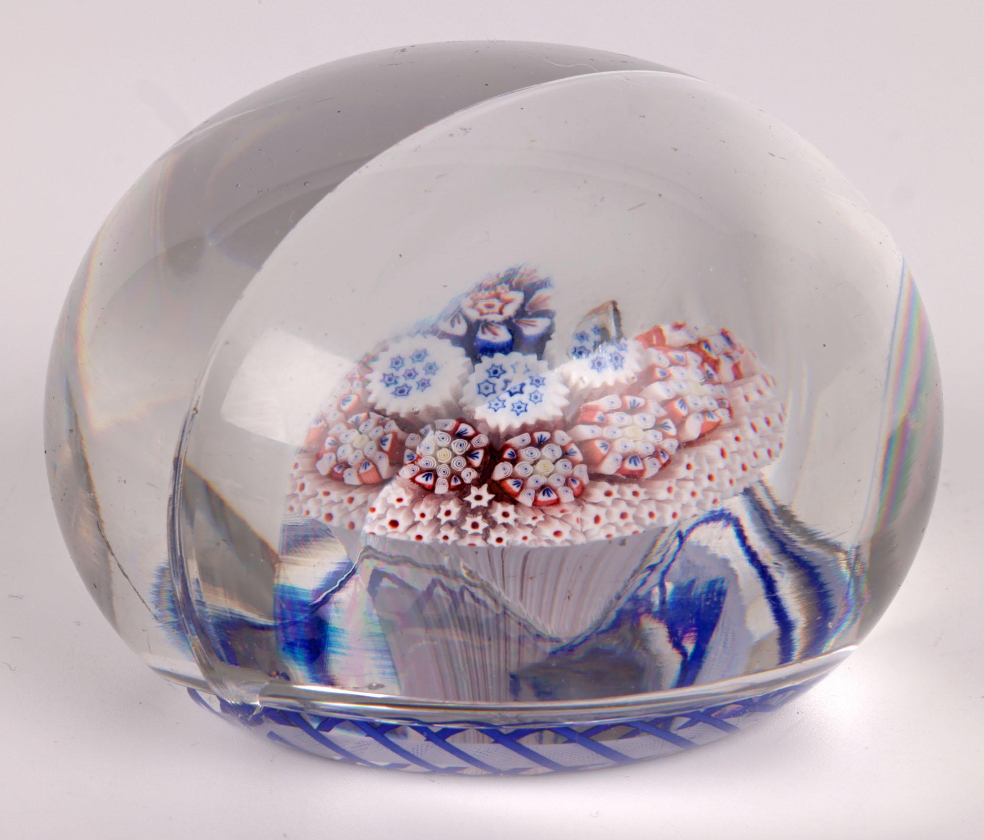 French Baccarat Rare Concentric Close Pack Mushroom Glass Paperweight For Sale