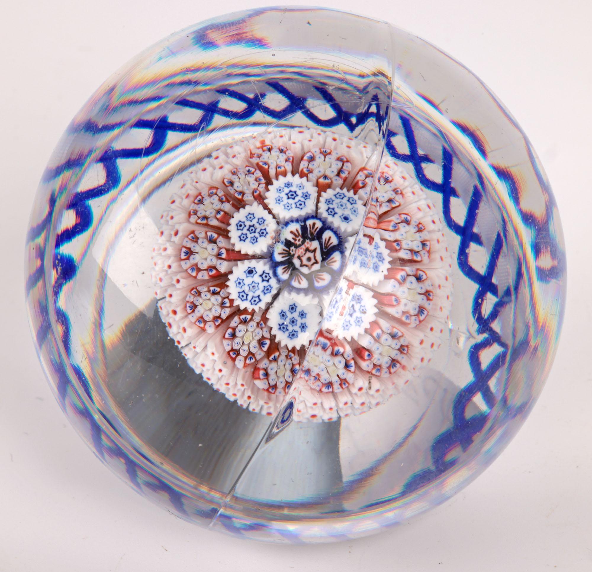 Mid-19th Century Baccarat Rare Concentric Close Pack Mushroom Glass Paperweight For Sale