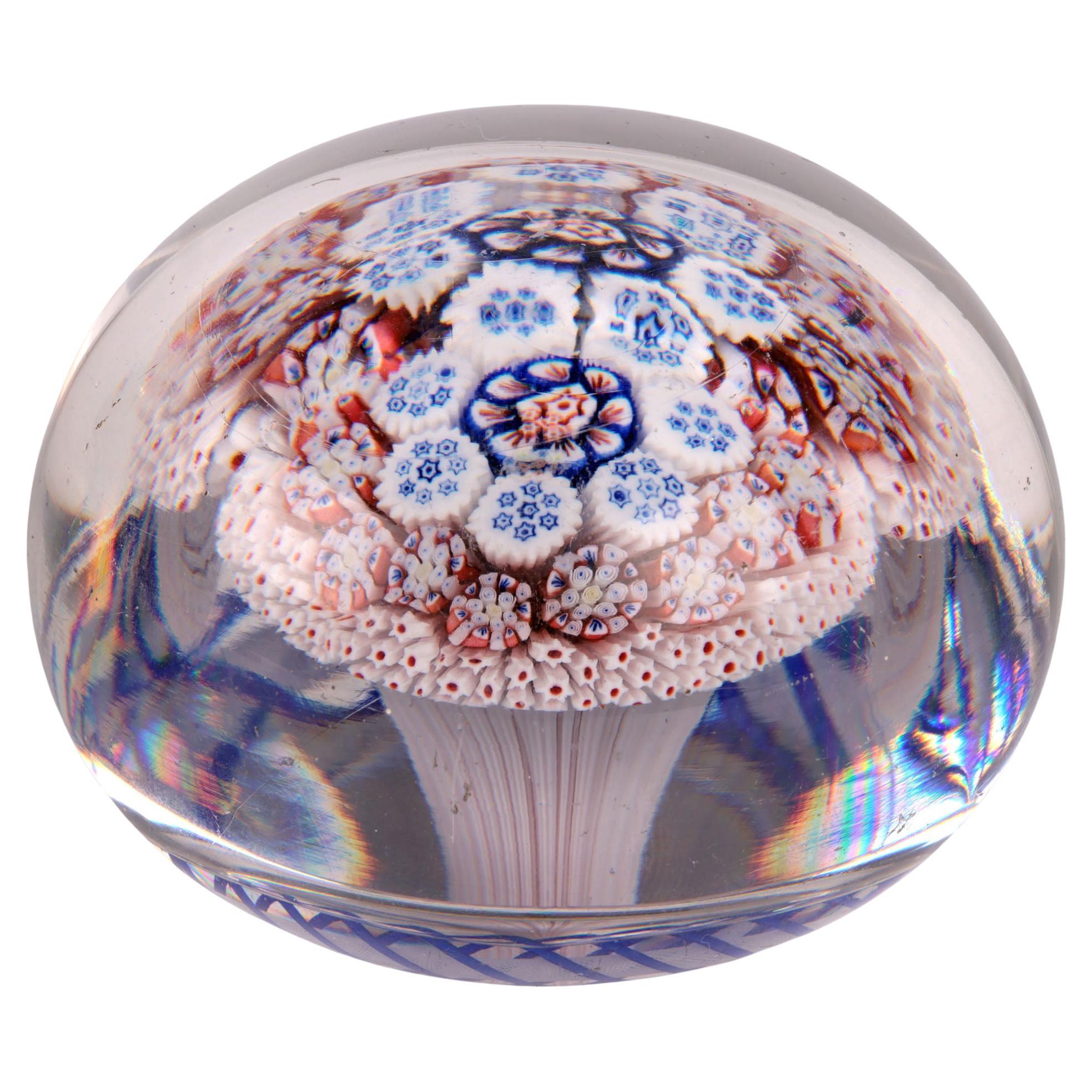 Baccarat Rare Concentric Close Pack Mushroom Glass Paperweight For Sale