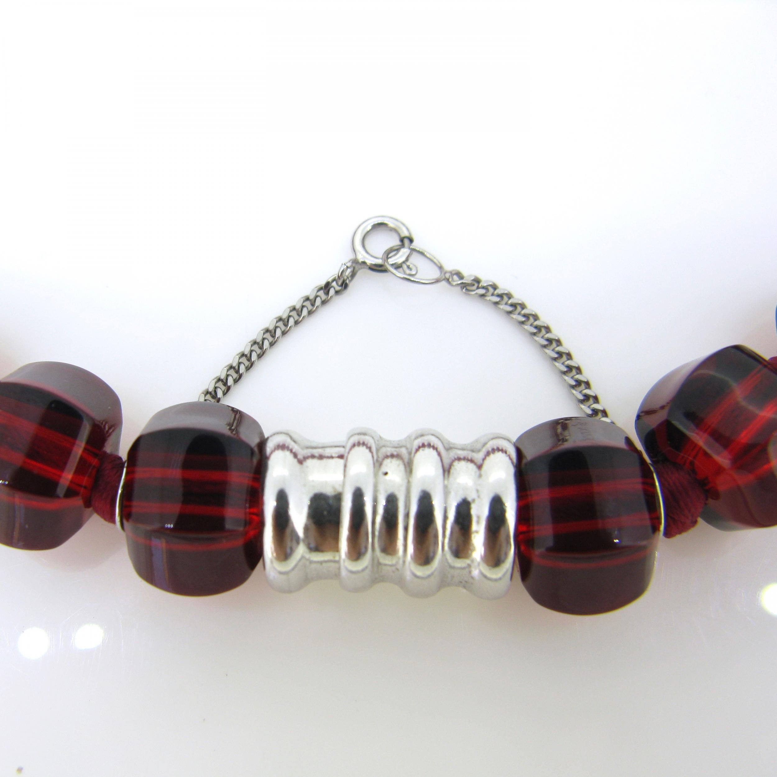 red crystal beads necklace