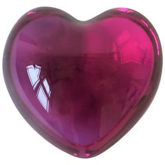 Baccarat Red Raspberry Heart Paperweight or Decorative Object