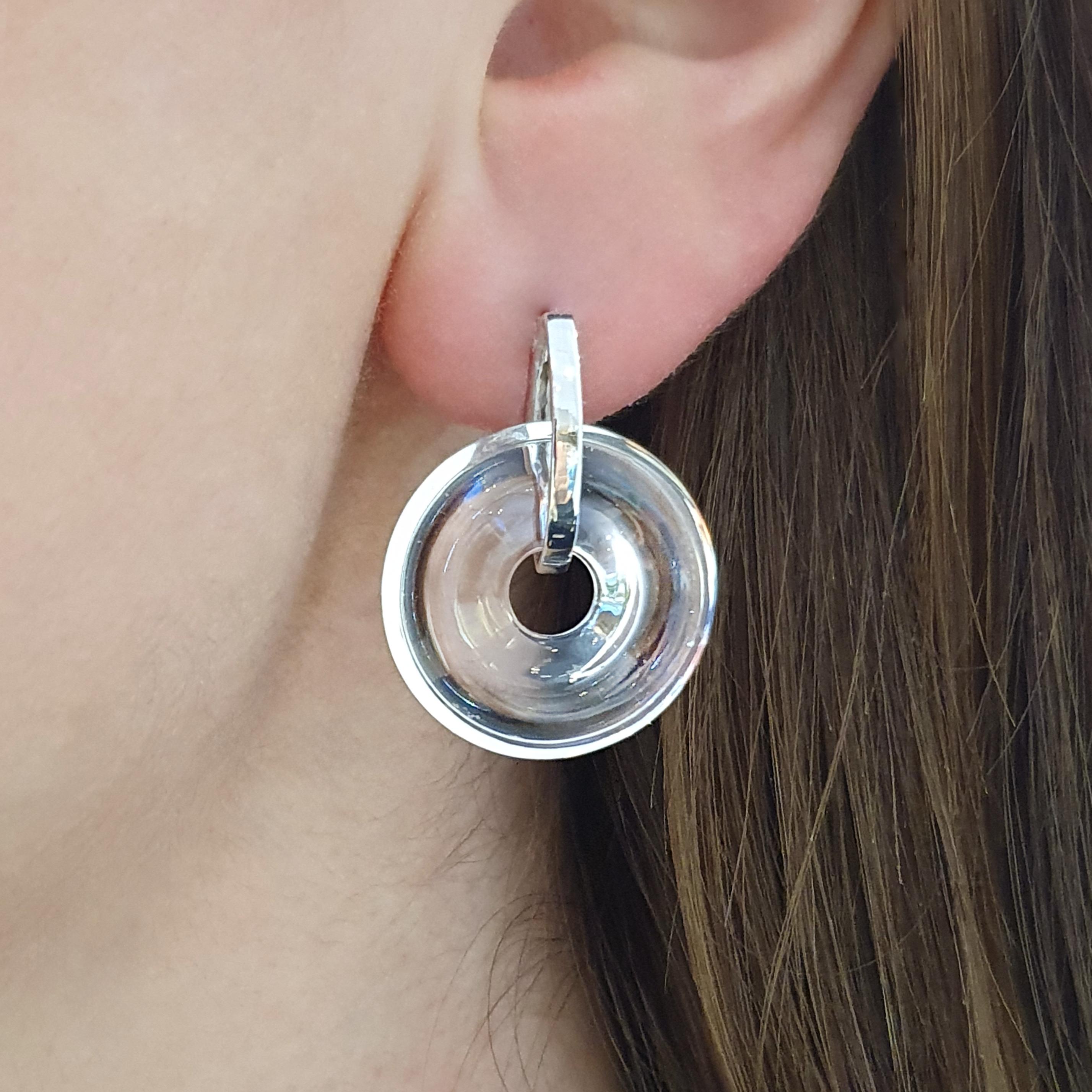 Baccarat Boucles d'oreilles en cristal de roche Silver Bon état - En vente à Geneva, CH