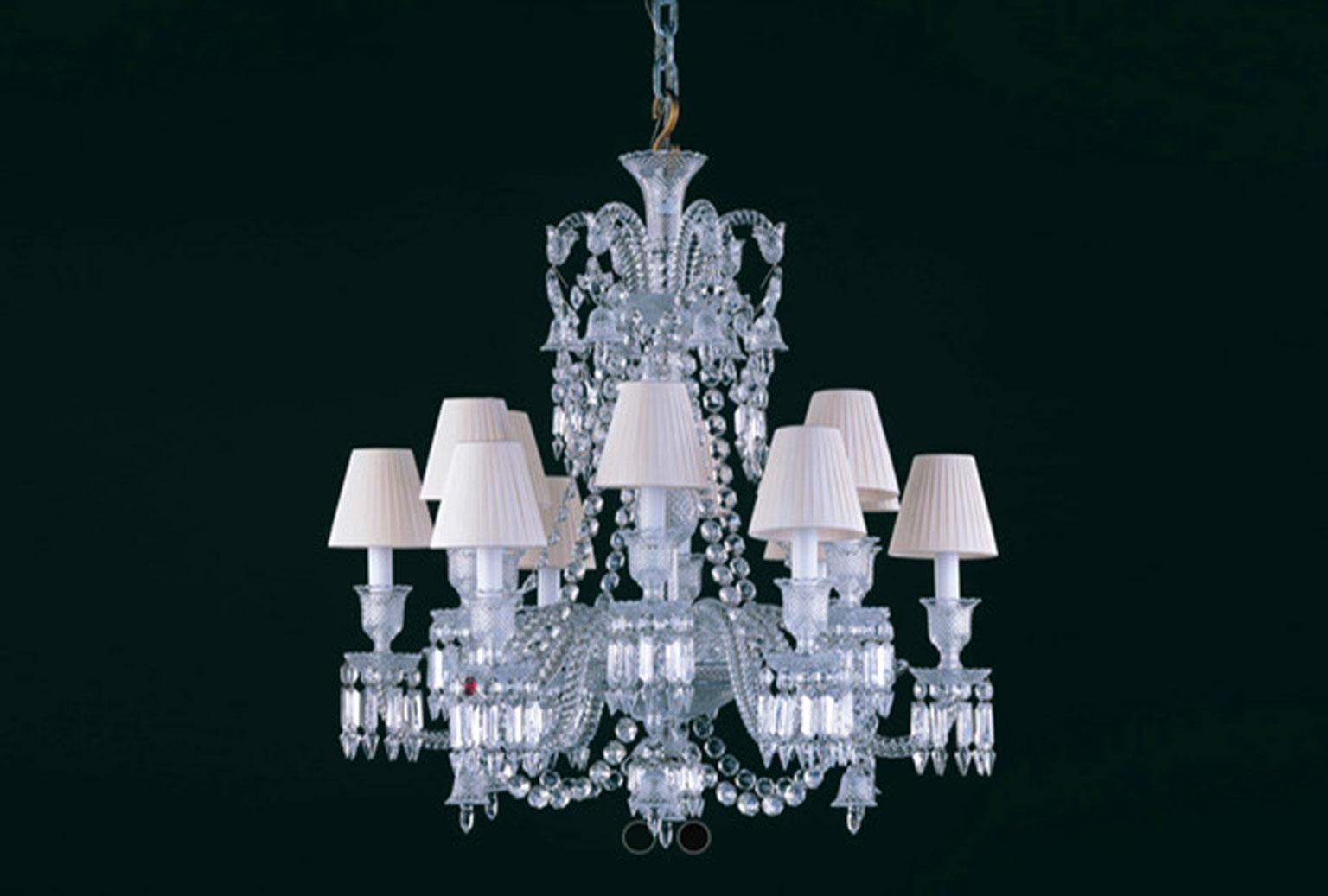 Contemporary Baccarat Set 1 Clear Crystal Zenith 24L and 2 Clear Crystal Zenith 12L For Sale