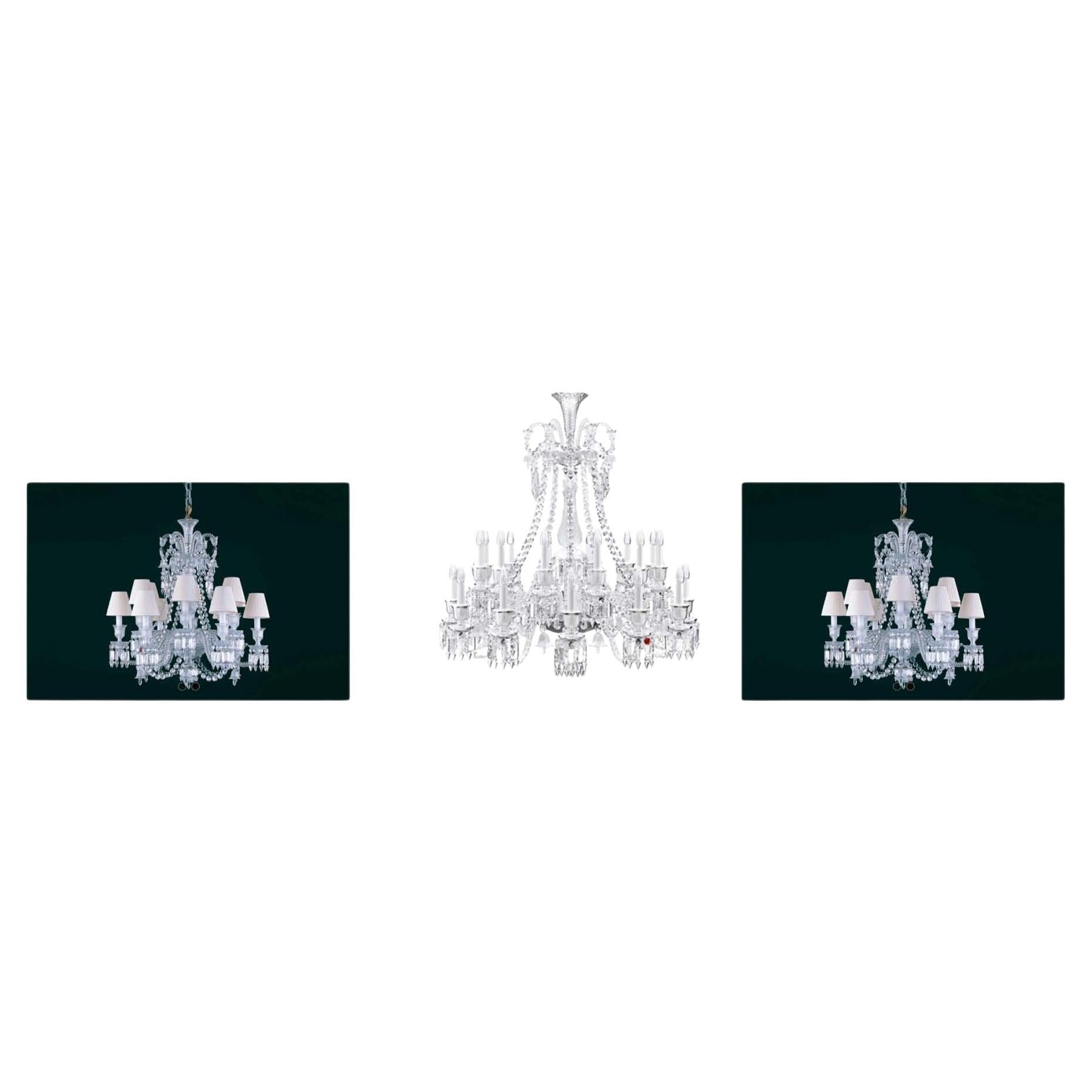 Baccarat Set 1 Clear Crystal Zenith 24L and 2 Clear Crystal Zenith 12L
