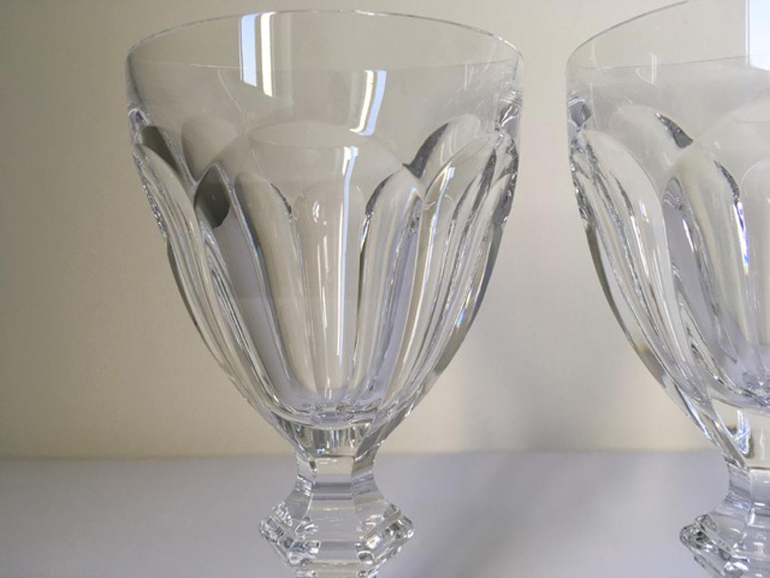 Baccarat Set 10 Clear Water Crystal Glasses For Sale 7