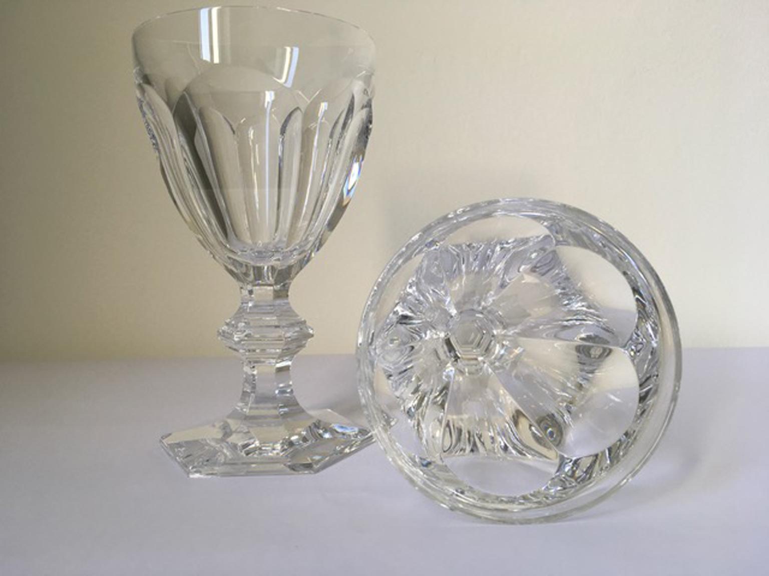 Baccarat Set 10 Clear Water Crystal Glasses For Sale 3