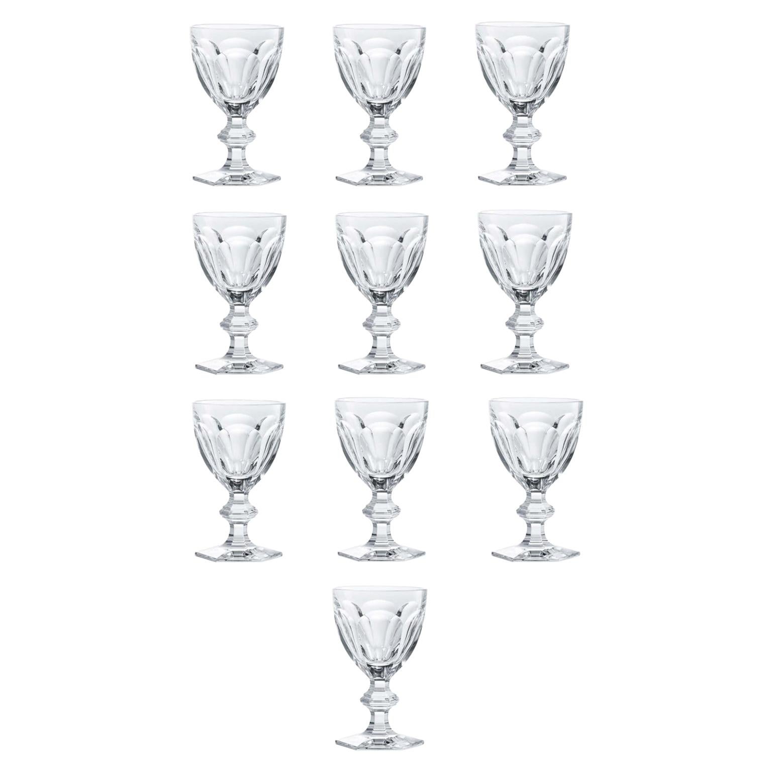 Baccarat Set 10 Clear Water Crystal Glasses
